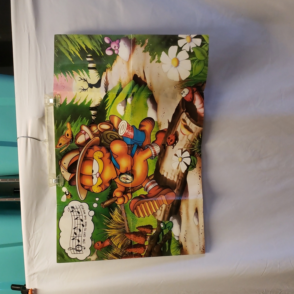 Garfield Characters 1978 Poster  Camping In the Forest Detailing Charact…